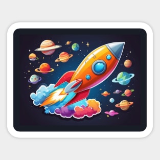 Launching a rocket into space Sticker